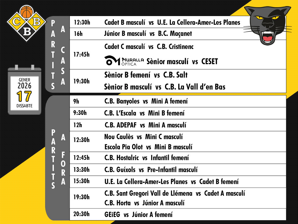 Partits de dissabte 17